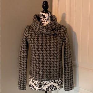 Crop Sweater Jacket Wool Houndstooth